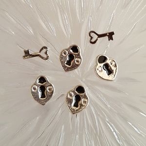 Bundle of 2 locket ans key Floating Charm